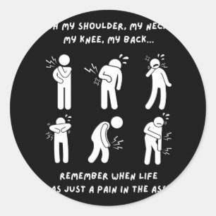 Funny Gifts Old People 50th 60th 70th Birthday Classic Round Sticker