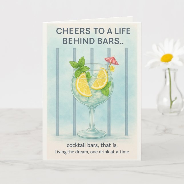 Funny Gin Lover Birthday Card – Cocktail Humour (Small Plant)