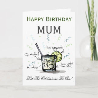 Funny Gin Lovers Personalised Birthday Card