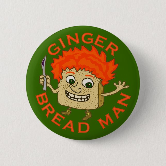 Funny Ginger Bread Man Christmas Pun 6 Cm Round Badge (Front)