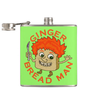 Funny Ginger Bread Man Christmas Pun Hip Flask