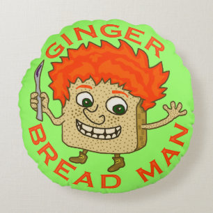 Funny Ginger Bread Man Christmas Pun Round Cushion