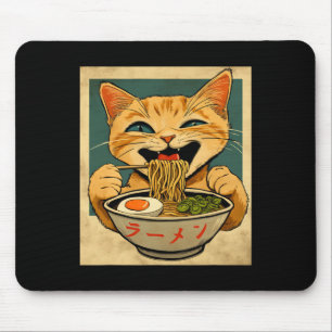 Funny Ginger Cat Ramen Japanese Kawaii Anime Cat G Mouse Pad