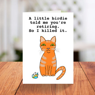 Funny ginger cat retirement card