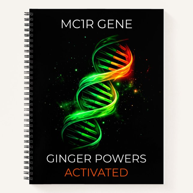 Funny Ginger Powers Activated Redhead DNA Notebook (Front)