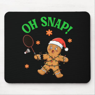 Funny Gingerbread Badminton Christmas Cookie Oh Sn Mouse Pad