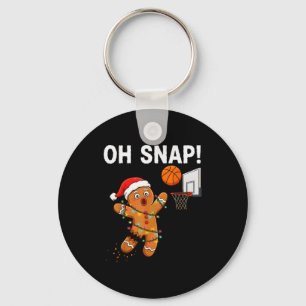 Funny Gingerbread Basketball Christmas Santa Cooki Key Ring