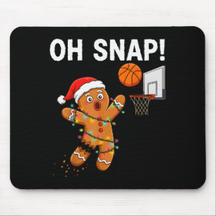 Funny Gingerbread Basketball Christmas Santa Cooki Mouse Pad
