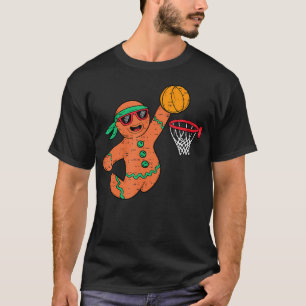 Funny Gingerbread Basketball Christmas Xmas Mens B T-Shirt