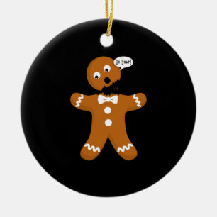 Funny Gingerbread Ceramic Ornament