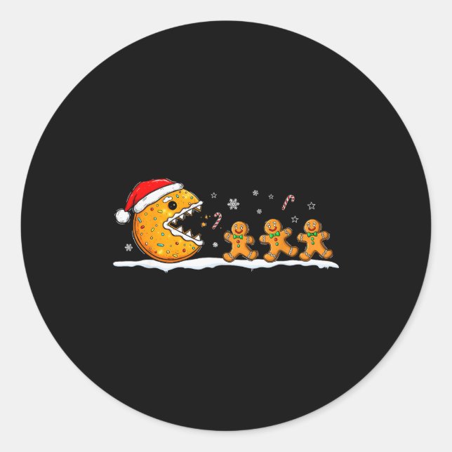 Funny Gingerbread Christmas Cookie Baking Boys Gir Classic Round Sticker (Front)