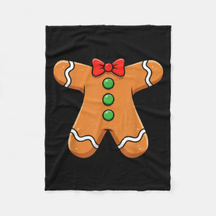 Funny gingerbread christmas cookie xmas costume fleece blanket