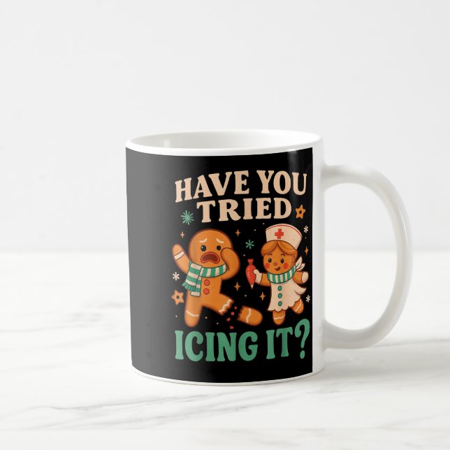 Funny Gingerbread Christmas Pun Have You Tried Ici Coffee Mug (Right)