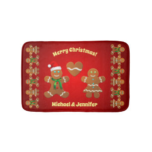 Funny Gingerbread Cookies Bath Mat