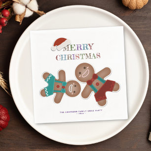 Funny Gingerbread Cookies Christmas Holiday Party Napkin