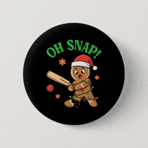 Funny Gingerbread Cricket Christmas Cookie Oh Snap 6 Cm Round Badge