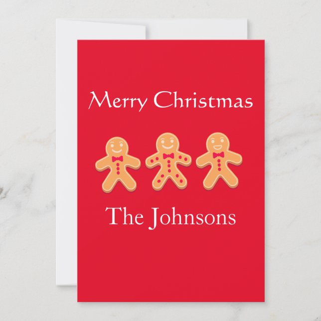 Funny Gingerbread Custom Merry Christmas  Holiday Card (Front)