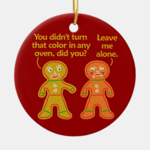 Funny Gingerbread Fake Tan Christmas Ceramic Ornament