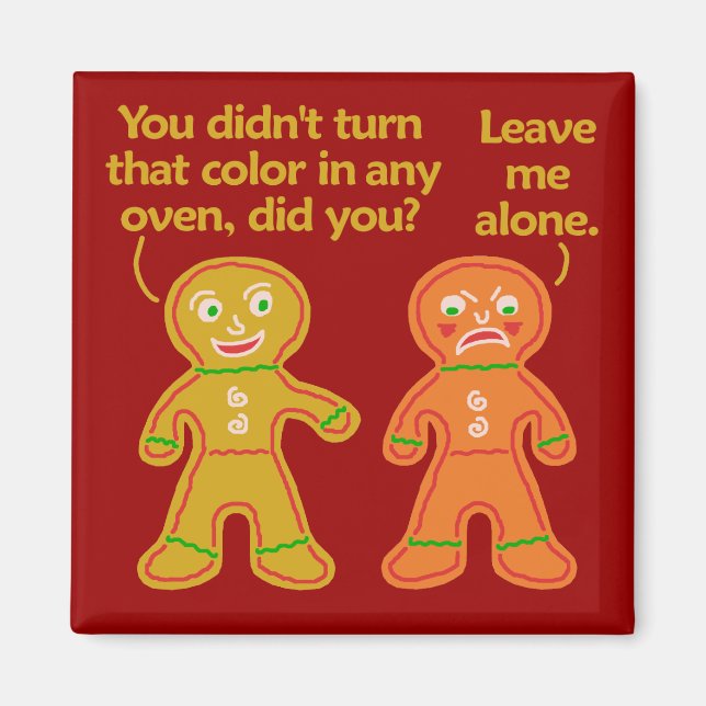Funny Gingerbread Fake Tan Christmas Magnet (Front)
