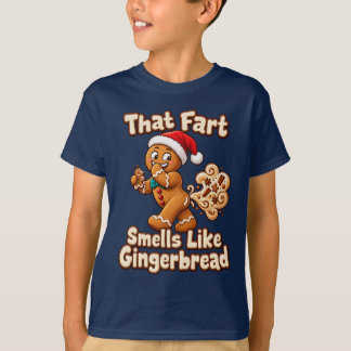 Funny Gingerbread Farting Christmas T-Shirt