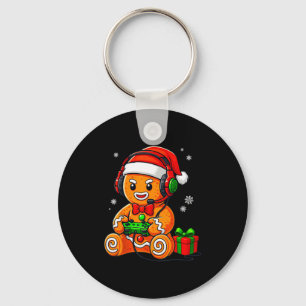 Funny Gingerbread Gaming Pjs Pajamas Christmas Xma Key Ring