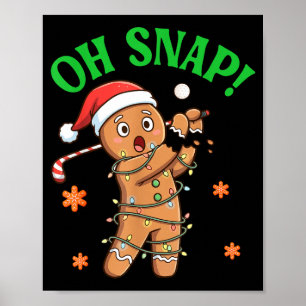 Funny Gingerbread Golf Christmas Cookie Oh Snap Sa Poster