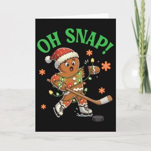 Funny Gingerbread Ice Hockey Christmas Cookie Oh S Card