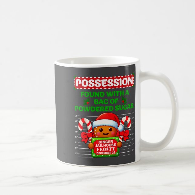 Funny Gingerbread Inmate Christmas Matching Family Coffee Mug (Right)