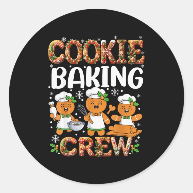 Funny Gingerbread Lovers Cookie Baking Crew Christ Classic Round Sticker (Front)