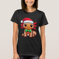 Funny Gingerbread Man Axolotl Christmas Womens Men