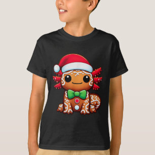 Funny Gingerbread Man Axolotl Christmas Womens Men T-Shirt