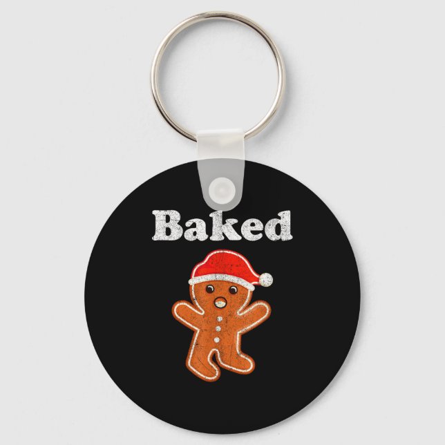 Funny Gingerbread Man Baked Cookie Baking Adult Ch Key Ring (Front)