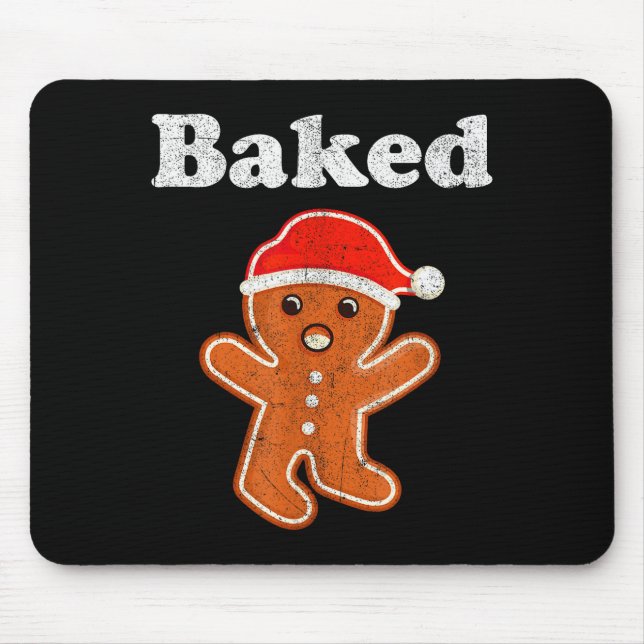 Funny Gingerbread Man Baked Cookie Baking Adult Ch Mouse Pad (Front)