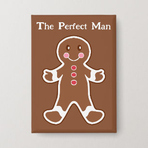 Funny Gingerbread Man Button