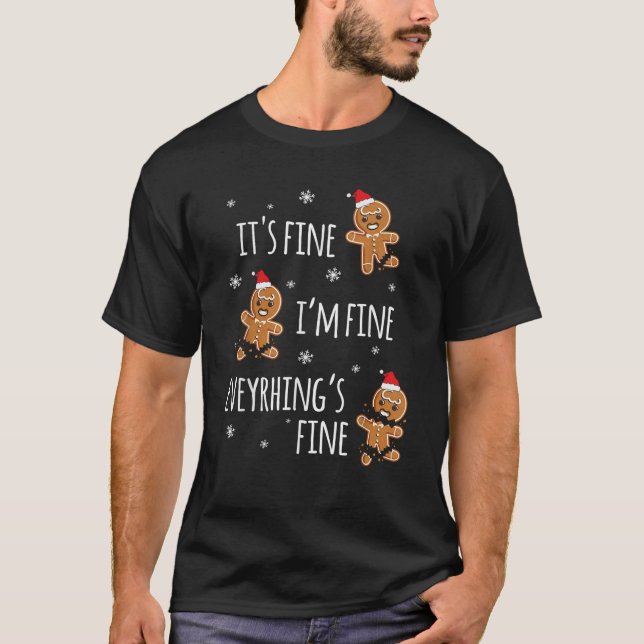 Funny Gingerbread Man Christmas CO Unisex Adult Sm T-Shirt (Front)