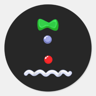 Funny Gingerbread Man Christmas Costume Classic Round Sticker