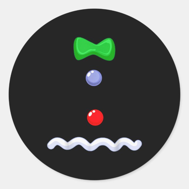 Funny Gingerbread Man Christmas Costume  Classic Round Sticker (Front)