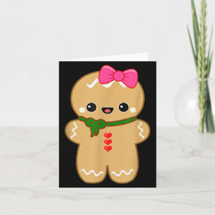 Funny Gingerbread Man Christmas Women &amp; Girl T Card