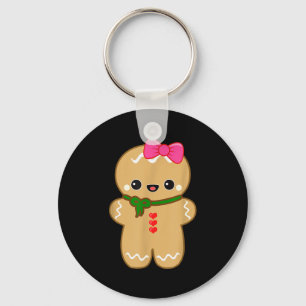Funny Gingerbread Man Christmas Women &amp; Girl T Key Ring