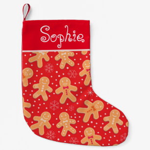 Funny Gingerbread man cookies custom name  Small Christmas Stocking
