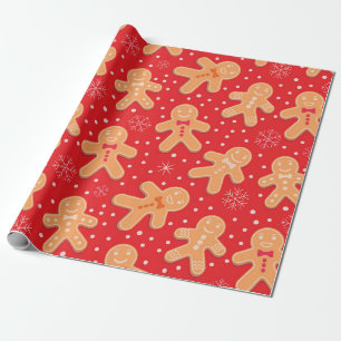 Funny Gingerbread man cookies pattern   Wrapping Paper