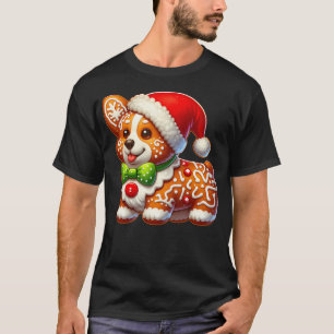 Funny Gingerbread Man Corgi Christmas Dog Womens M T-Shirt