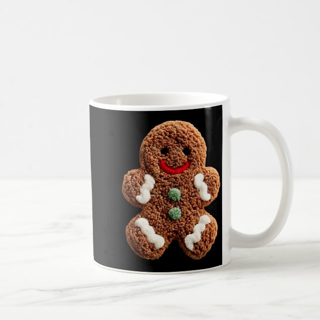 Funny Gingerbread Man Crochet Christmas Xmas Pajam Coffee Mug (Right)