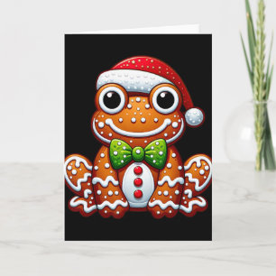 Funny Gingerbread Man Frog Christmas Womens Mens K Card