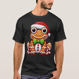 Funny Gingerbread Man Frog Christmas Womens Mens K T-Shirt