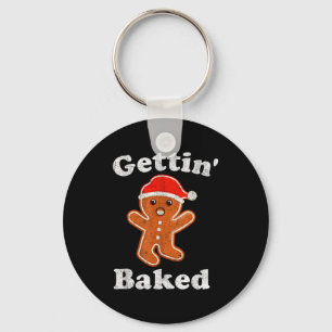 Funny Gingerbread Man Gettin Baked Cookie Baking C Key Ring