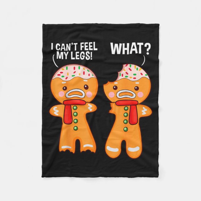 Funny Gingerbread Man Ginger Bread Men Christmas X Fleece Blanket (Front)
