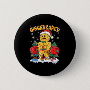 Funny Gingerbread Man Gingershred Gym Bodybuilding 6 Cm Round Badge