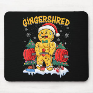 Funny Gingerbread Man Gingershred Gym Bodybuilding Mouse Pad