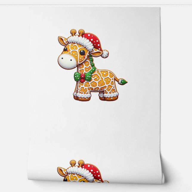 Funny Gingerbread Man Giraffe Christmas Womens Men Wallpaper (Unrolling)